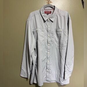 Simms Fishing Long Sleeve Button‎ Up, Size 3XL